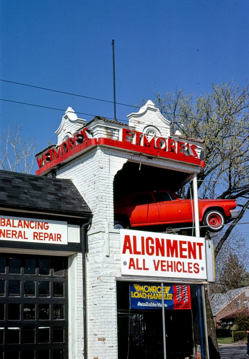 Historic Photo : 1986 Wetmore's Garage, Ferndale, Michigan | Margolies | Roadside America Collection | Vintage Wall Art :