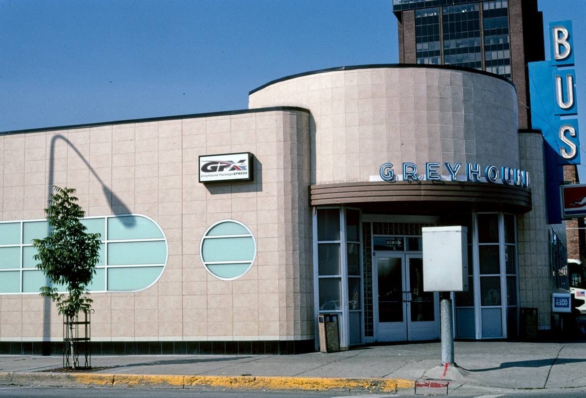 Historic Photo : 2004 Greyhound Bus Station, 1sr Avenue North and 25th Street, Billings, Montana | Margolies | Roadside America Collection | Vintage Wall Art :