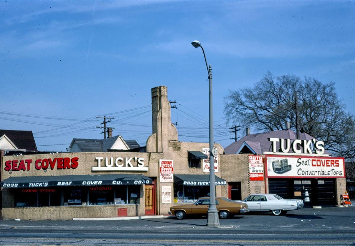 Historic Photo : 1976 Tucks Slipcovers (1929 and 1935), Detroit, Michigan | Margolies | Roadside America Collection | Vintage Wall Art :
