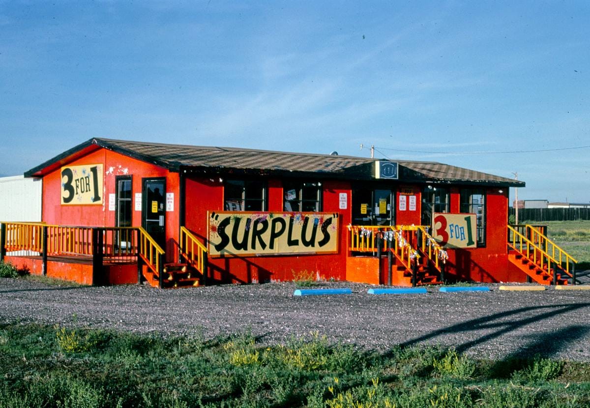 Historic Photo : 2004 Surplus 3 for 1, Route 85, Greeley Road, Cheyenne, Wyoming | Margolies | Roadside America Collection | Vintage Wall Art :