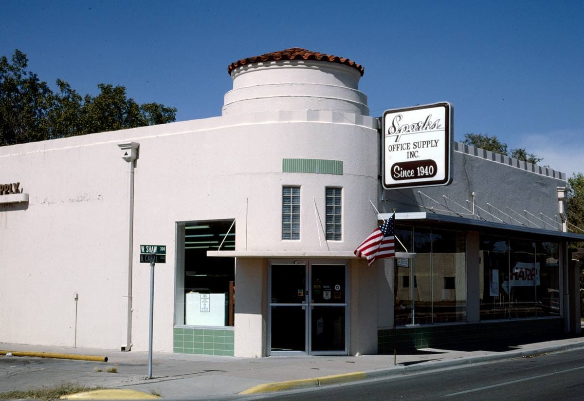 Historic Photo : 1993 Sparks Office Supply Co., Carlsbad, New Mexico | Margolies | Roadside America Collection | Vintage Wall Art :