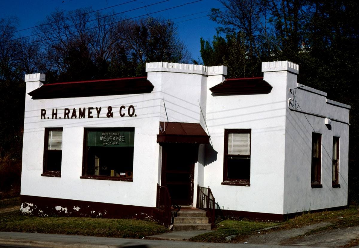 Historic Photo : 1982 R.H. Ramey & Co. Insurance, Danville, Virginia | Margolies | Roadside America Collection | Vintage Wall Art :