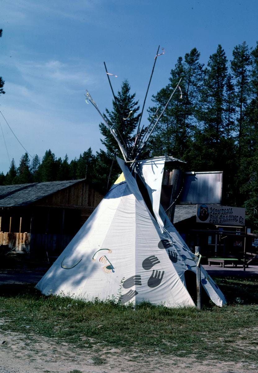 Historic Photo : 1987 Montana Fur Trading Co., Route 2, Hungry Horse, Montana | Margolies | Roadside America Collection | Vintage Wall Art :