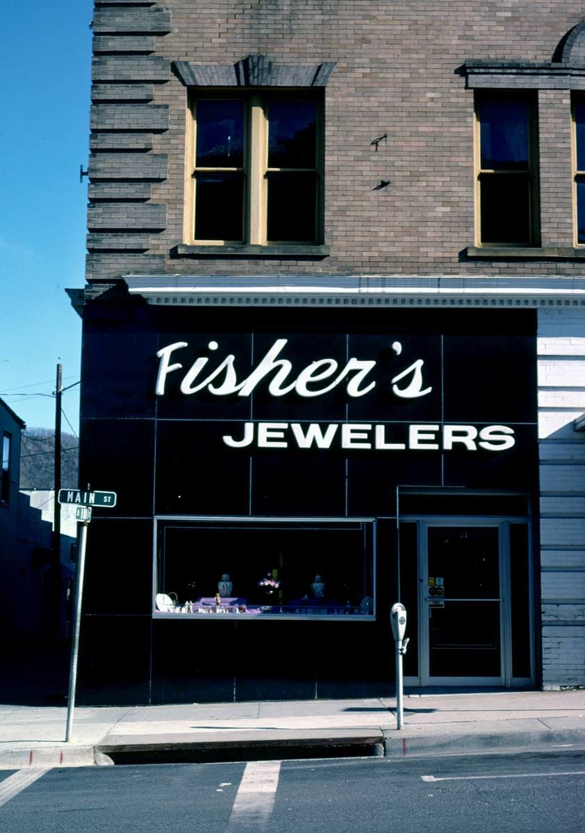 Historic Photo : 1982 Fisher's Jewelers, Marion, Virginia | Margolies | Roadside America Collection | Vintage Wall Art :