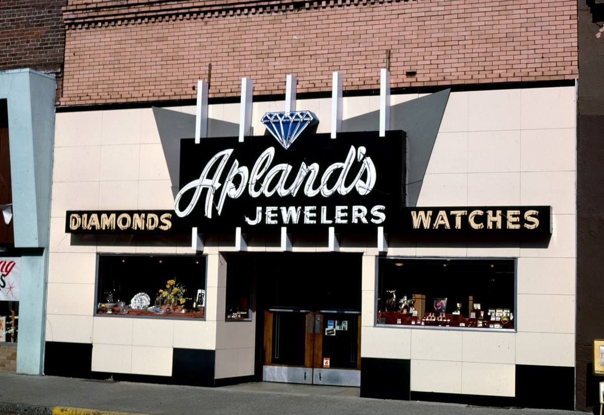 Historic Photo : 1987 Apland's Jewelers, Cottage Grove, Oregon | Margolies | Roadside America Collection | Vintage Wall Art :