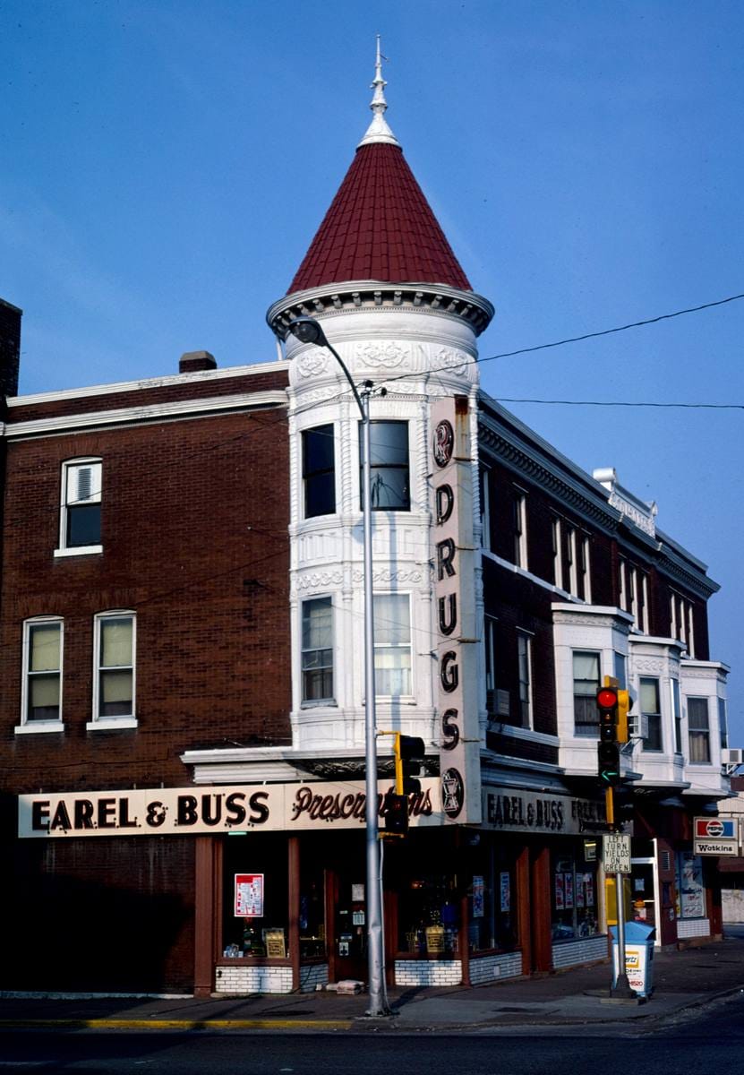Historic Photo : 1982 Earel & Buss Drugs, Quincy, Illinois | Margolies | Roadside America Collection | Vintage Wall Art :