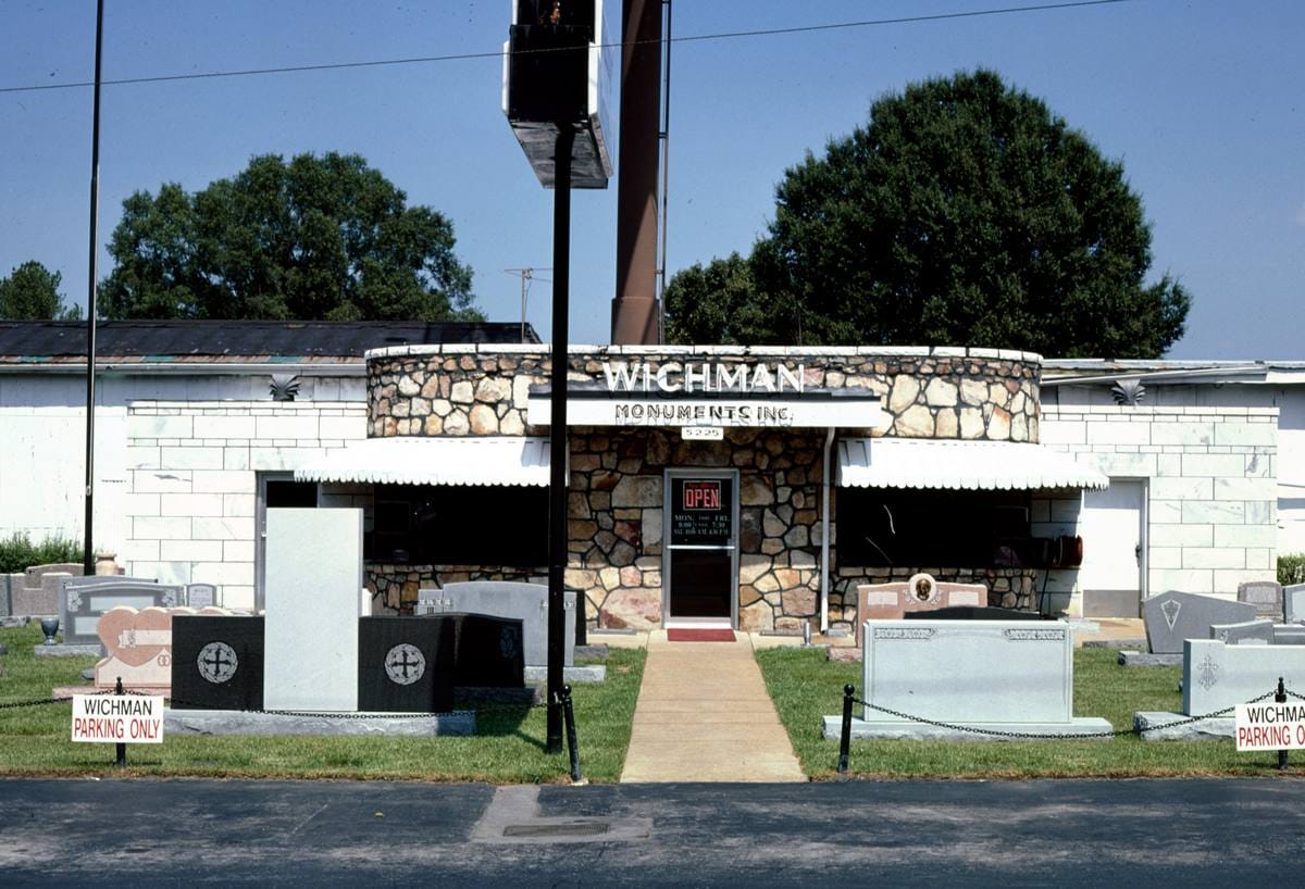 Historic Photo : 1986 Wichman Monuments, Chattanooga, Tennessee, Chattanooga, Tennessee | Margolies | Roadside America Collection | Vintage Wall Art :