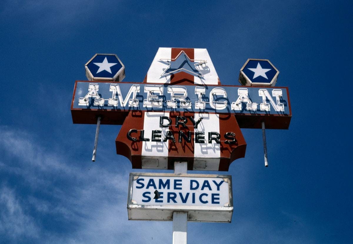 Historic Photo : 2004 American Dry Cleaners sign, Lander, Wyoming | Margolies | Roadside America Collection | Vintage Wall Art :