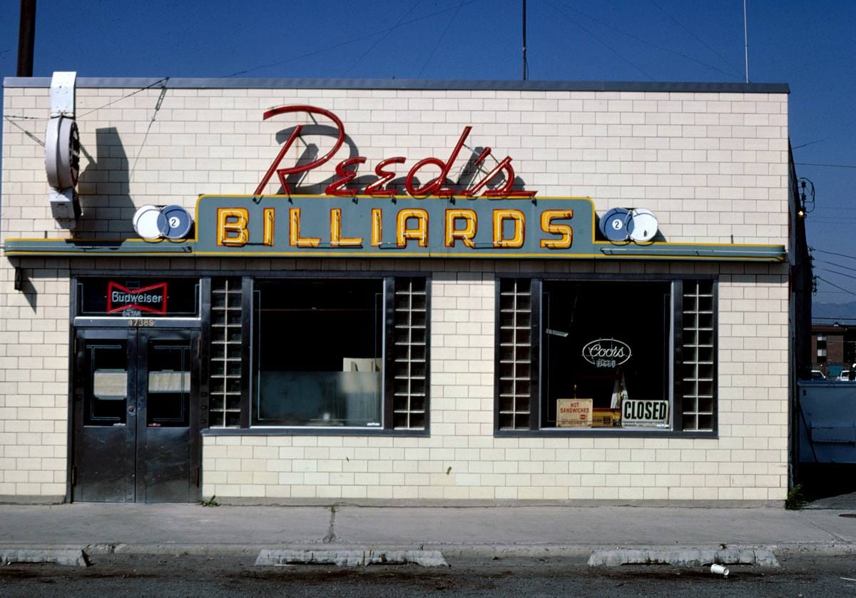 Historic Photo : 1980 Reed's Billiards, Provo, Utah | Margolies | Roadside America Collection | Vintage Wall Art :