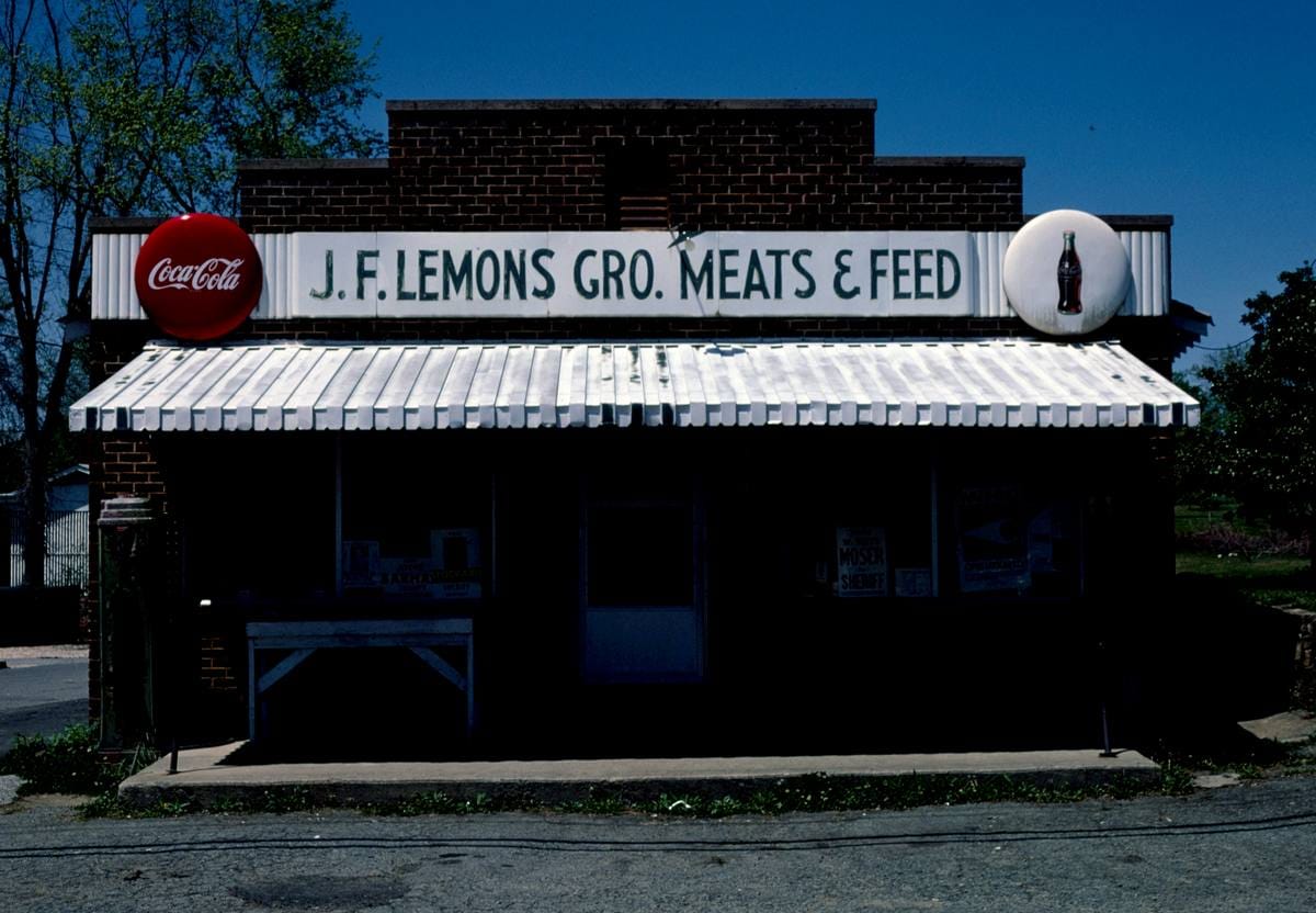 Historic Photo : 1982 J.F. Lemons Grocery, Haw River, North Carolina | Margolies | Roadside America Collection | Vintage Wall Art :