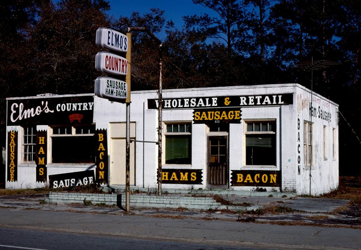 Historic Photo : 1979 Elmo's Country Sausage, Kingsland, Georgia | Margolies | Roadside America Collection | Vintage Wall Art :