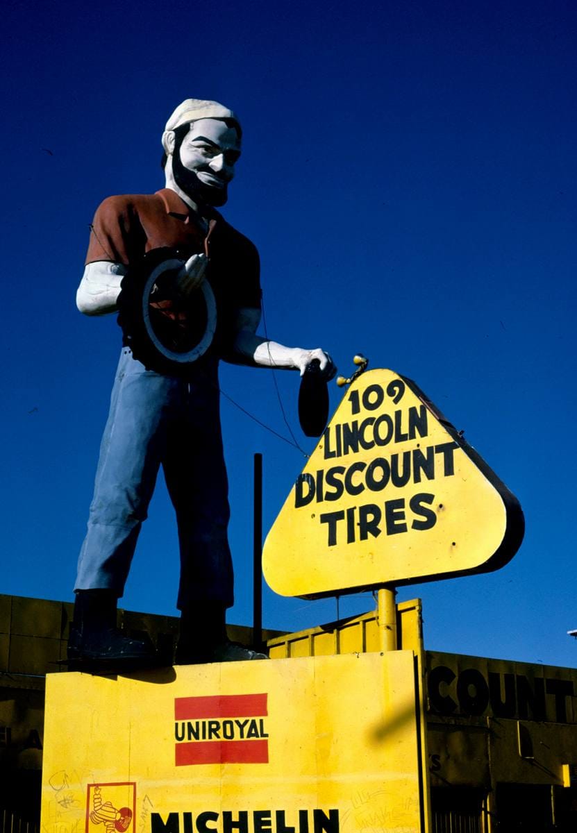 Historic Photo : 1985 Tire Man, Venice, California | Margolies | Roadside America Collection | Vintage Wall Art :