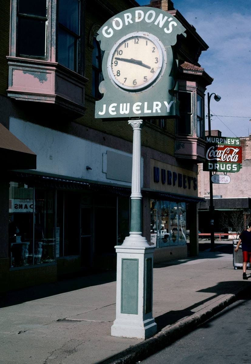 Historic Photo : 2003 Gordon's Jewelry Street Clock, Las Vegas, New Mexico | Margolies | Roadside America Collection | Vintage Wall Art :