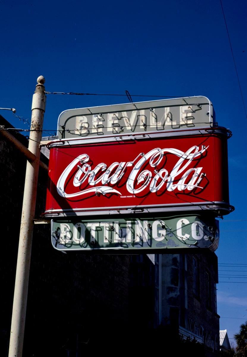 Historic Photo : 1979 Coke sign, Beeville, Texas | Margolies | Roadside America Collection | Vintage Wall Art :
