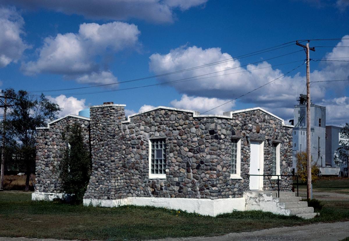 Historic Photo : 1987 Stone building, Roscoe, South Dakota | Margolies | Roadside America Collection | Vintage Wall Art :
