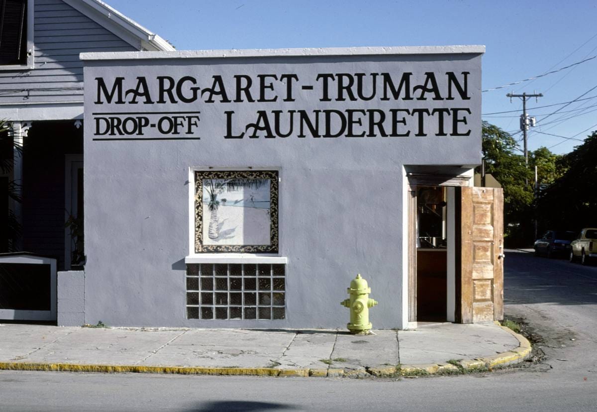 Historic Photo : 1985 Truman Laundromat ("Margaret Truman Launderette"), Key West, Florida | Margolies | Roadside America Collection | Vintage Wall Art :