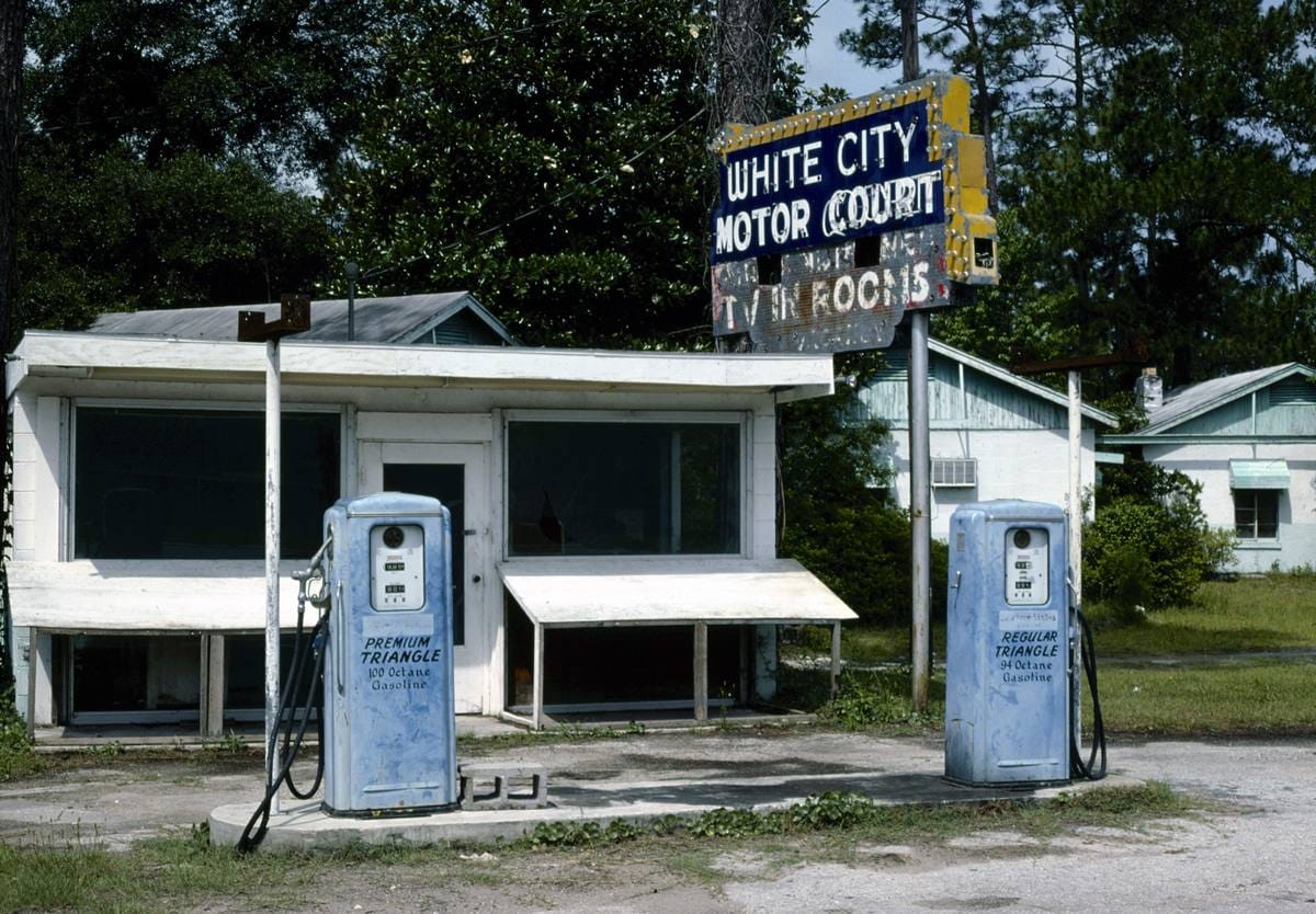 Historic Photo : 1979 White City Gas, Boulogne, Florida | Margolies | Roadside America Collection | Vintage Wall Art :