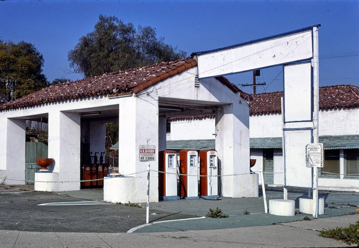 Historic Photo : 1977 Gas station, Monterey Park, California | Margolies | Roadside America Collection | Vintage Wall Art :
