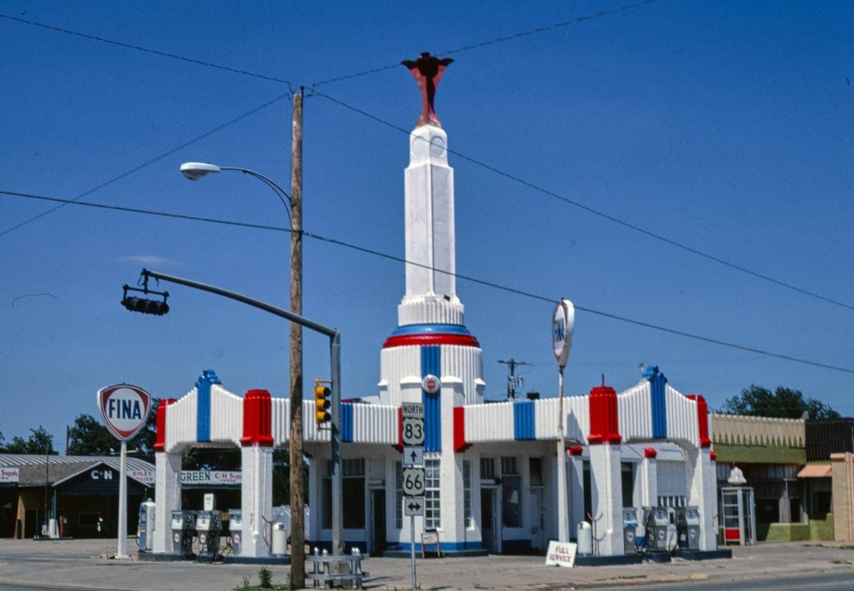 Historic Photo : 1982 Fina Gas, Shamrock, Texas | Margolies | Roadside America Collection | Vintage Wall Art :