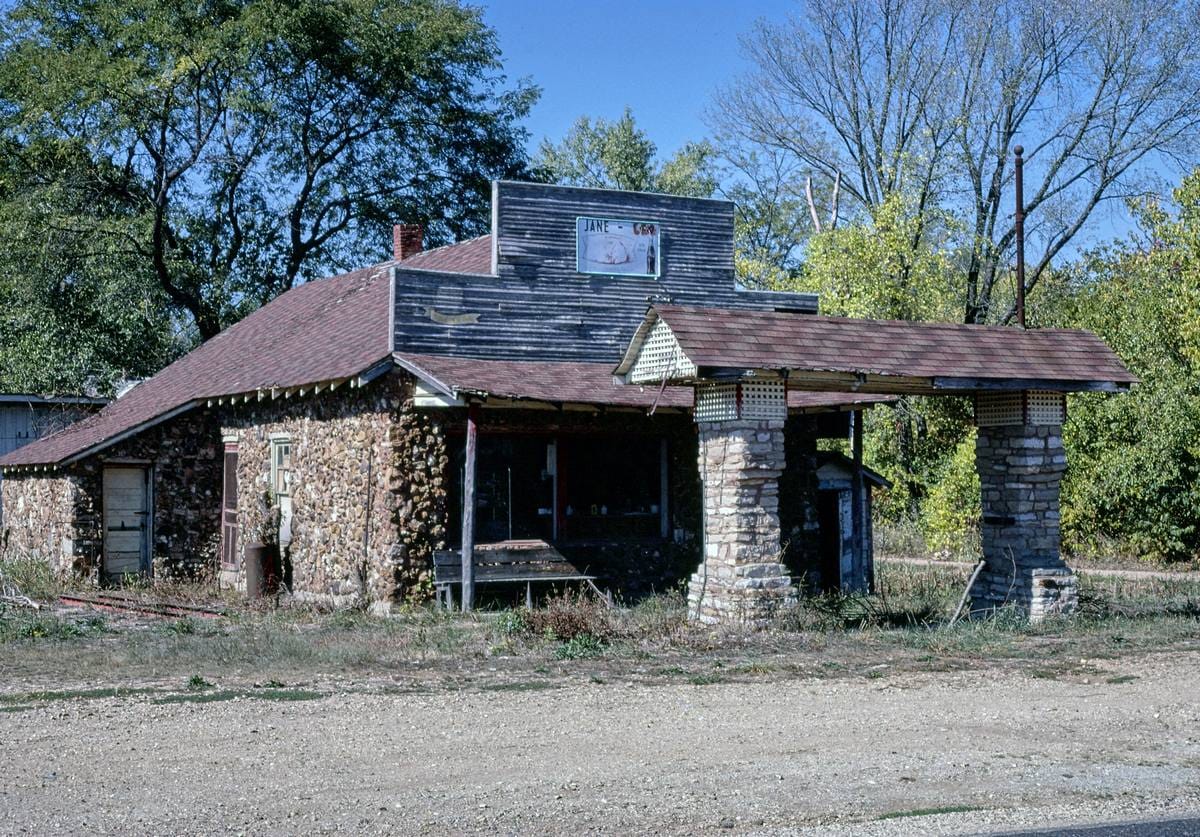 Historic Photo : 1980 Jane Gas & Grocery, Jane, Missouri | Margolies | Roadside America Collection | Vintage Wall Art :