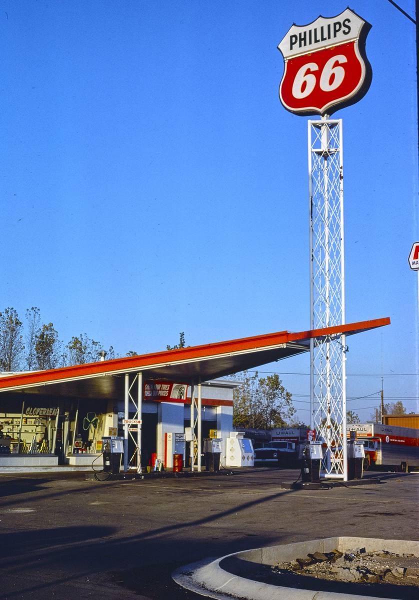 Historic Photo : 1977 Phillips 66 gas, Columbus, Indiana | Margolies | Roadside America Collection | Vintage Wall Art :