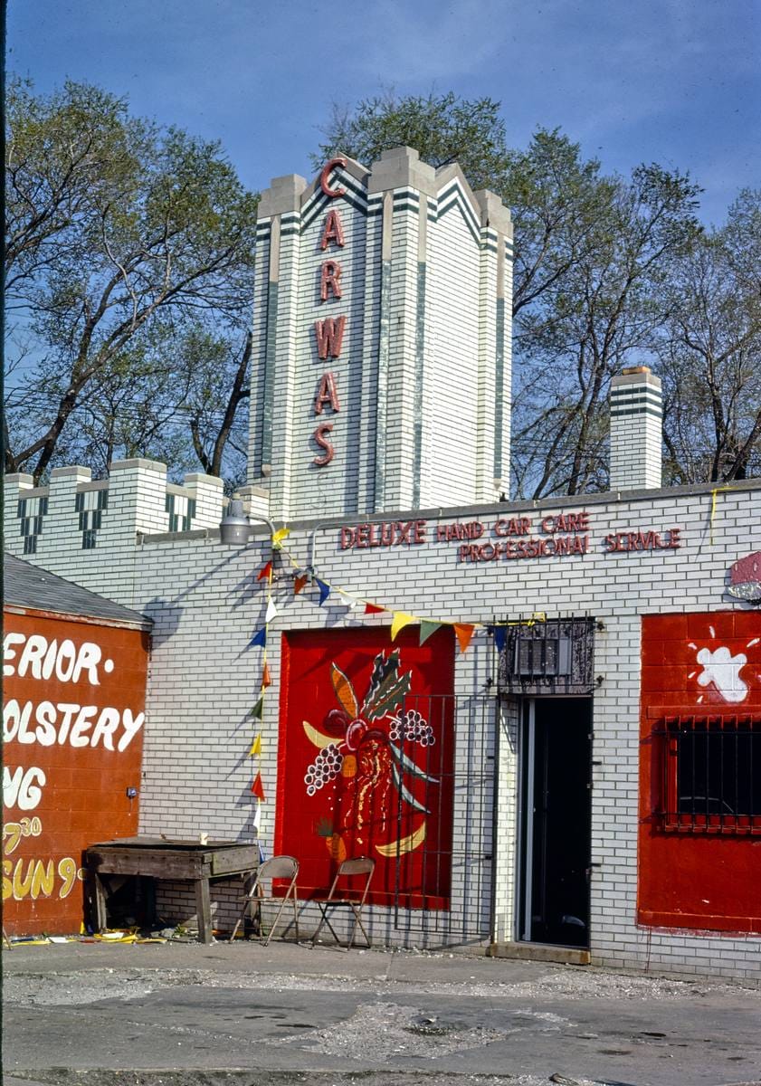 Historic Photo : 1986 Carwash, Detroit, Michigan | Margolies | Roadside America Collection | Vintage Wall Art :