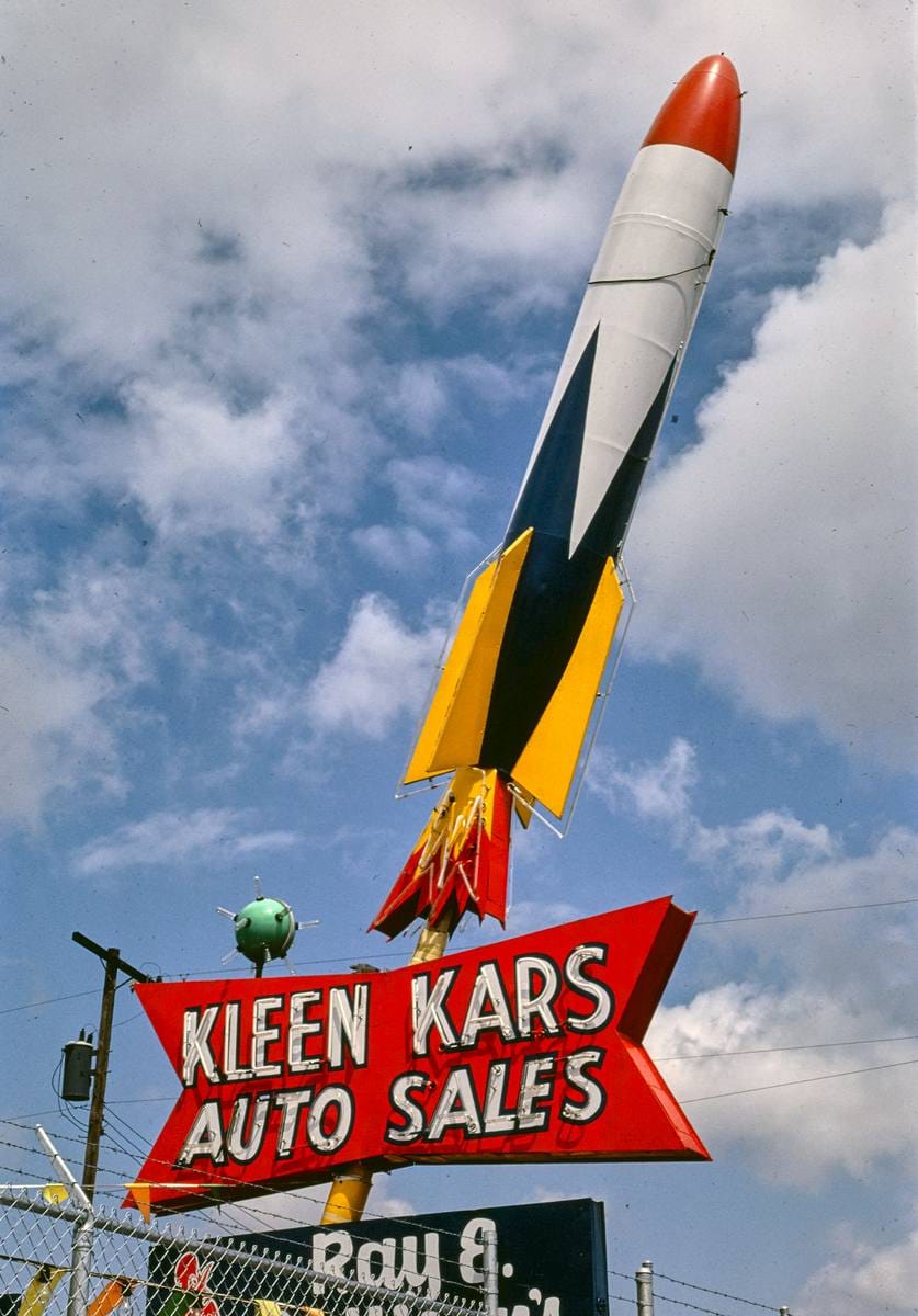 Historic Photo : 1981 Kleen Kars sign, Salt Lake City, Utah | Margolies | Roadside America Collection | Vintage Wall Art :