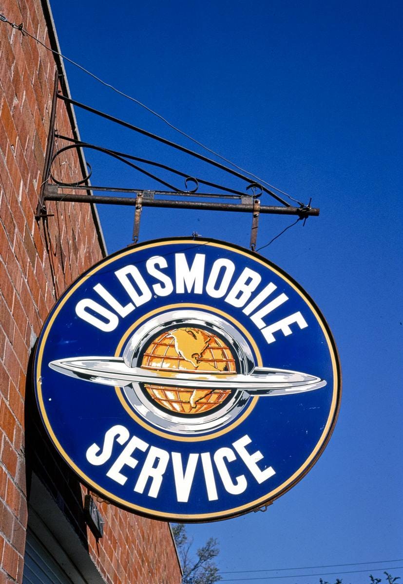 Historic Photo : 1988 Oldsmobile sign, Smith Center, Kansas | Margolies | Roadside America Collection | Vintage Wall Art :