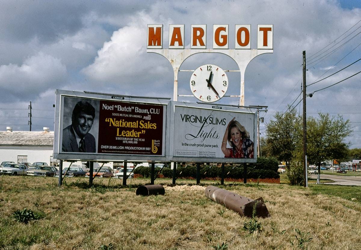 Historic Photo : 1982 Margot sign, Baton Rouge, Louisiana | Margolies | Roadside America Collection | Vintage Wall Art :