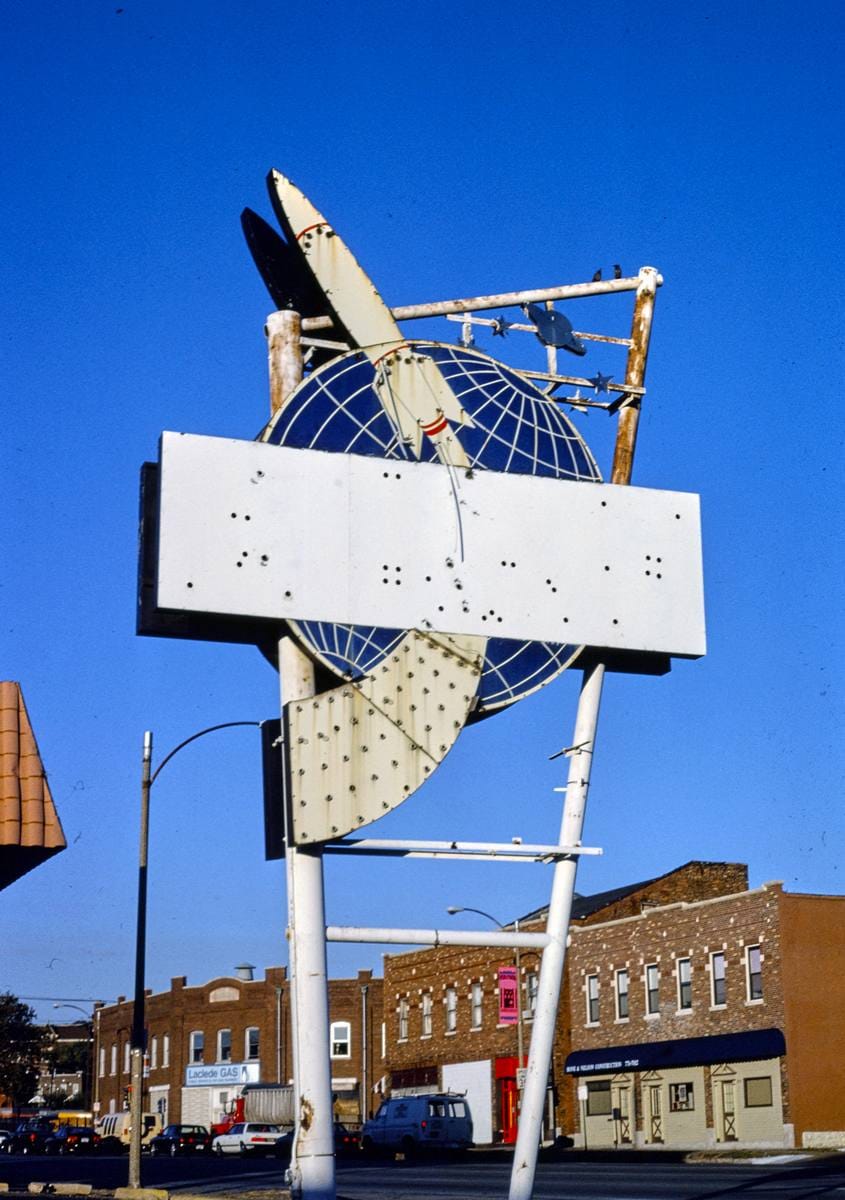 Historic Photo : 1988 Rocket Gas sign, Saint Louis, Missouri | Margolies | Roadside America Collection | Vintage Wall Art :