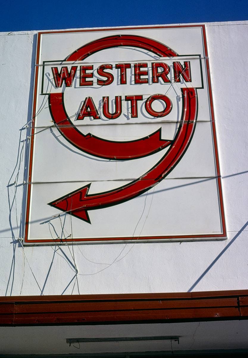 Historic Photo : 1979 Western Auto sign, Waycross, Georgia | Margolies | Roadside America Collection | Vintage Wall Art :