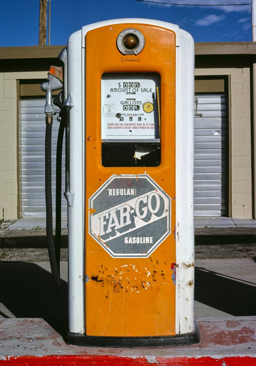 Historic Photo : 1979 Far-go gas pump, Main Street, Barstow, California | Margolies | Roadside America Collection | Vintage Wall Art :