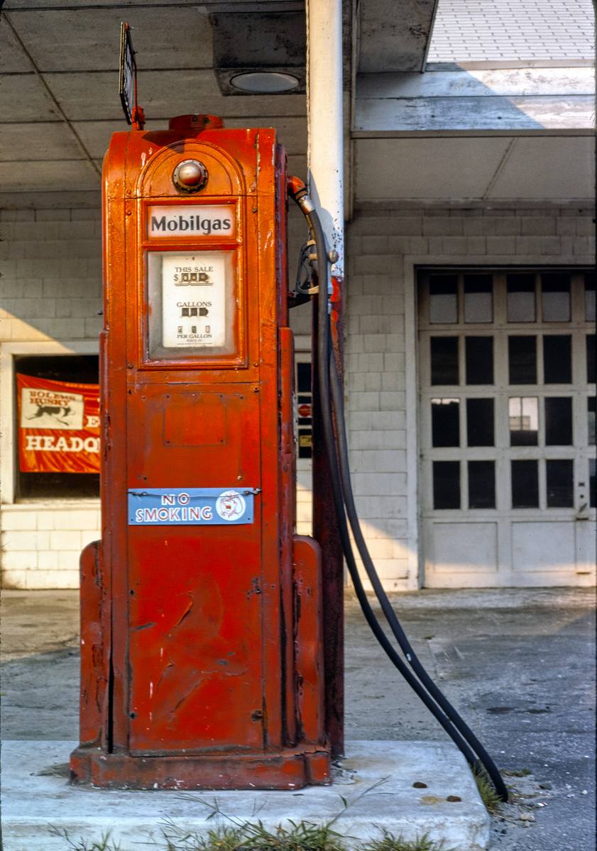 Historic Photo : 1976 Mobil gas pump, Wilton, Connecticut | Margolies | Roadside America Collection | Vintage Wall Art :
