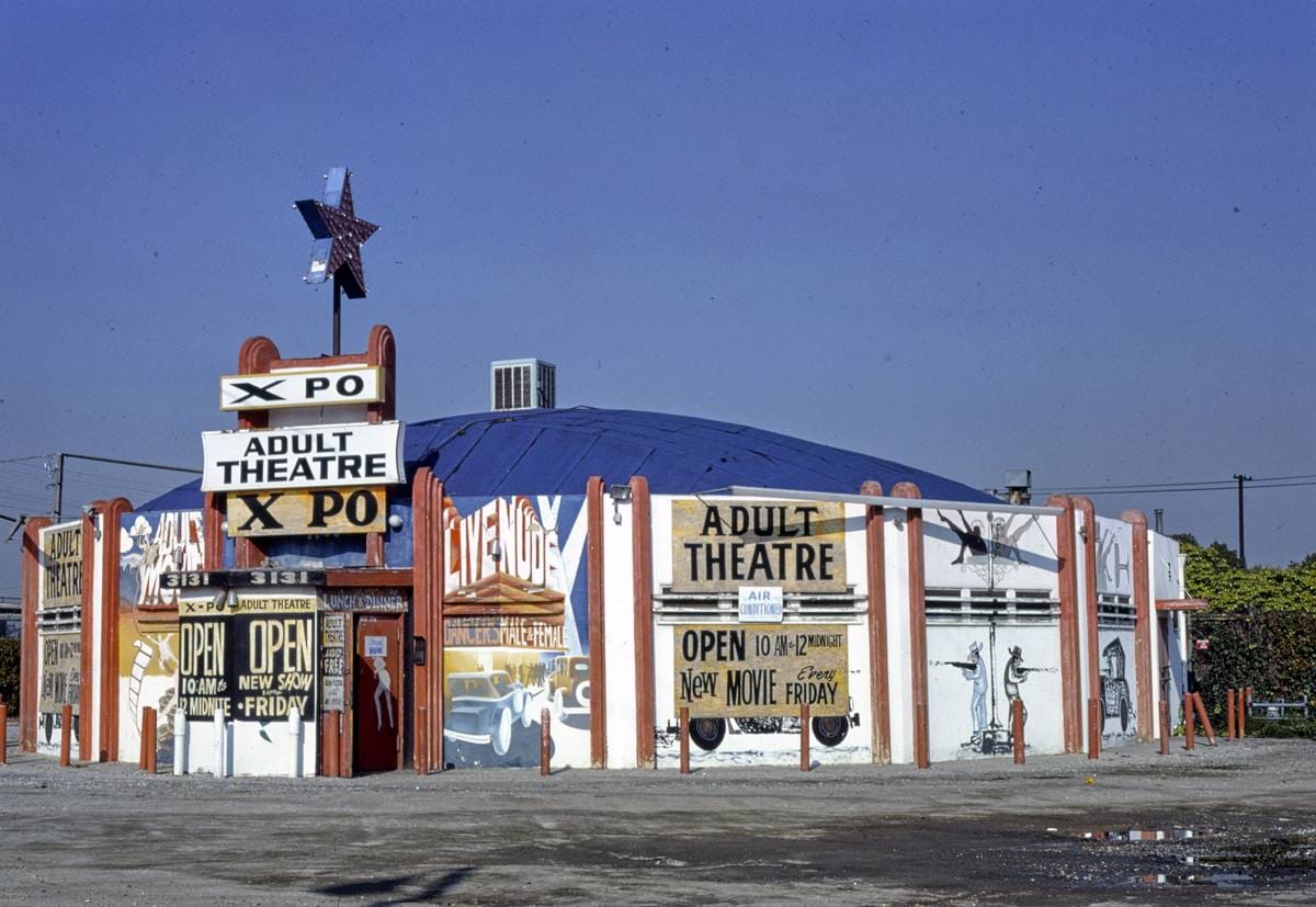 Historic Photo : 1977 XPO Adult Theater, Wilmington, California | Margolies | Roadside America Collection | Vintage Wall Art :