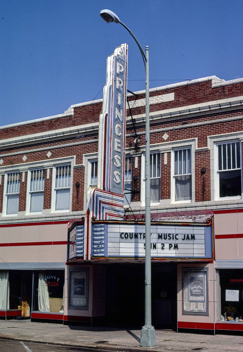 Historic Photo : 1986 Princess Theater, Columbus, Mississippi | Margolies | Roadside America Collection | Vintage Wall Art :