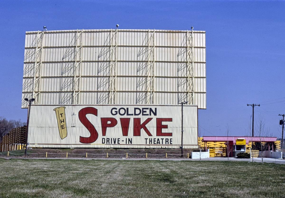 Historic Photo : 1980 Golden Spike Drive-In, Omaha, Nebraska | Margolies | Roadside America Collection | Vintage Wall Art :