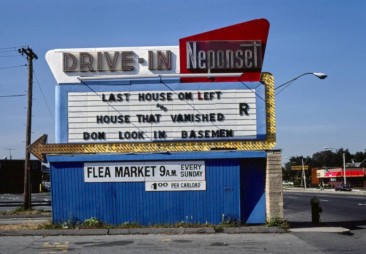 Historic Photo : 1984 Neponset Drive-In, Dorchester, Massachusetts | Margolies | Roadside America Collection | Vintage Wall Art :
