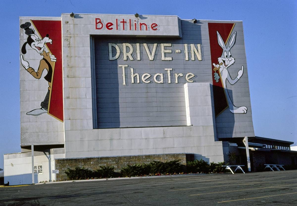 Historic Photo : 1982 Beltline Drive-In, Grand Rapids, Michigan | Margolies | Roadside America Collection | Vintage Wall Art :