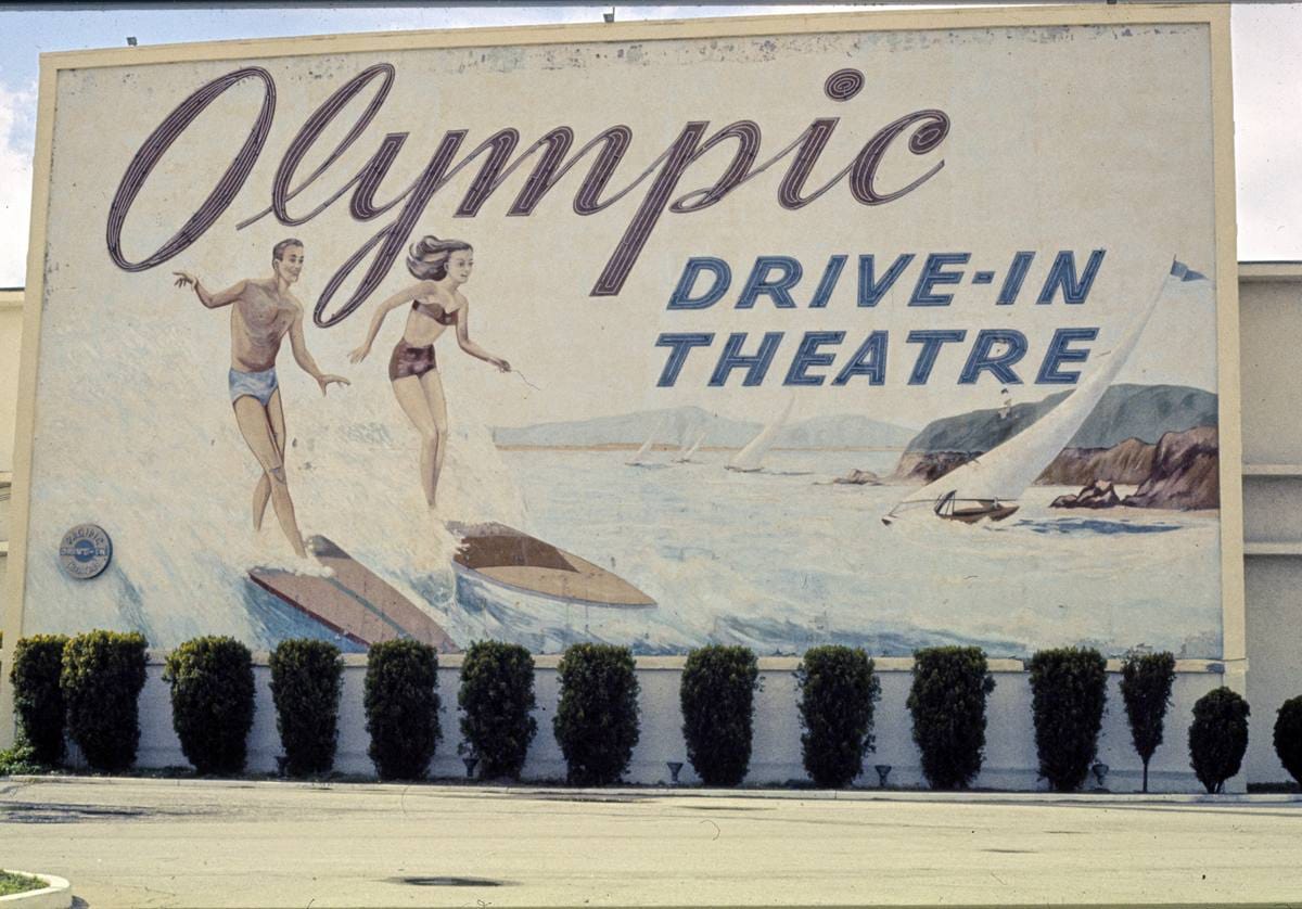Historic Photo : 1973 Olympic Drive-In, West Los Angeles, California | Margolies | Roadside America Collection | Vintage Wall Art :