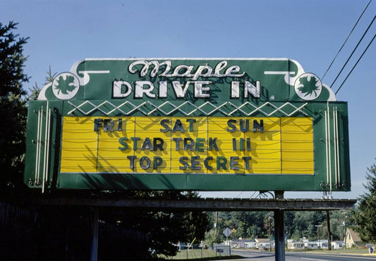 Historic Photo : 1984 Maple Drive-In, Indian Orchard, Pennsylvania | Margolies | Roadside America Collection | Vintage Wall Art :