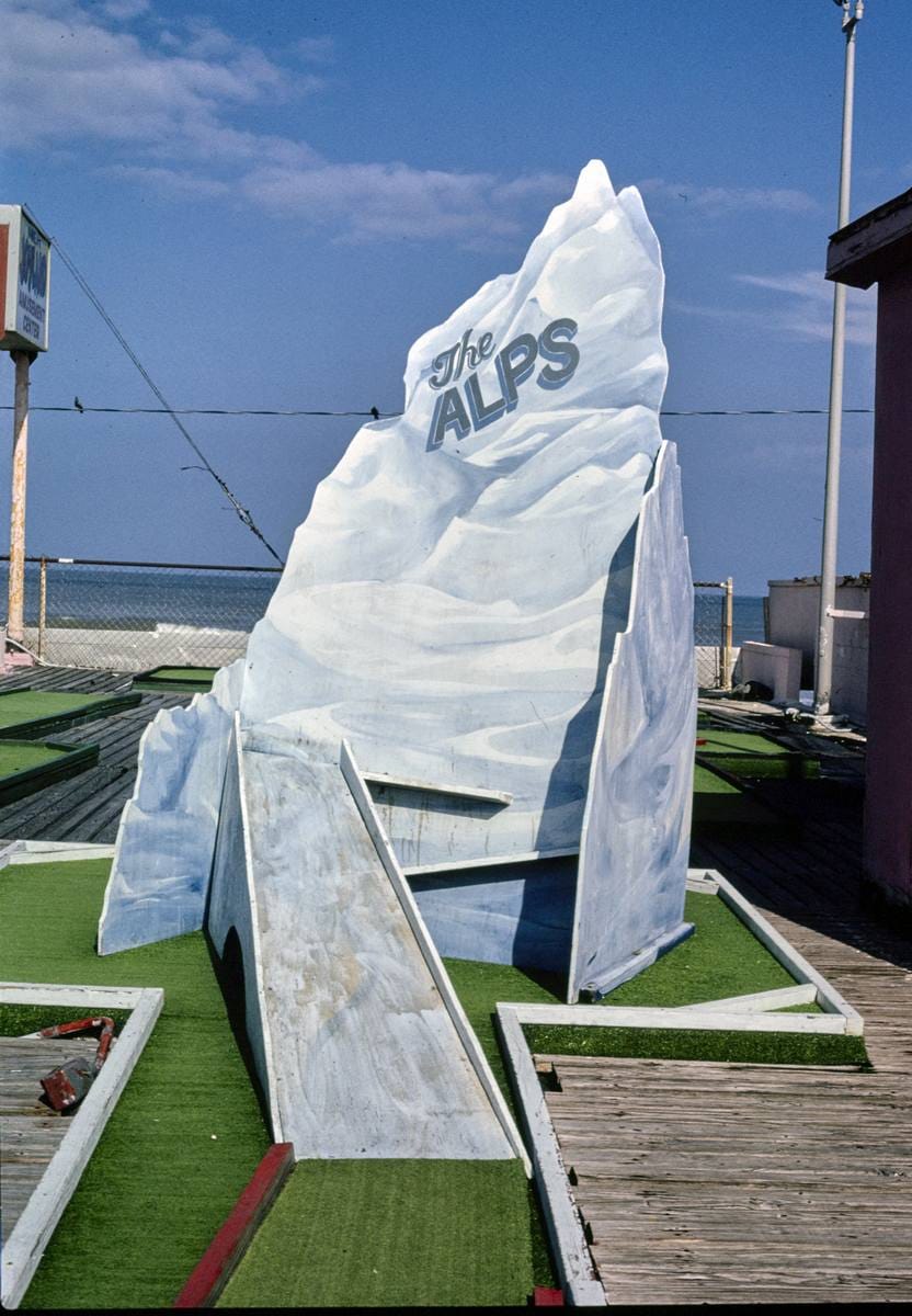 Historic Photo : 1990 Joyland mini golf, alps, front, Daytona Beach, Florida | Margolies | Roadside America Collection | Vintage Wall Art :