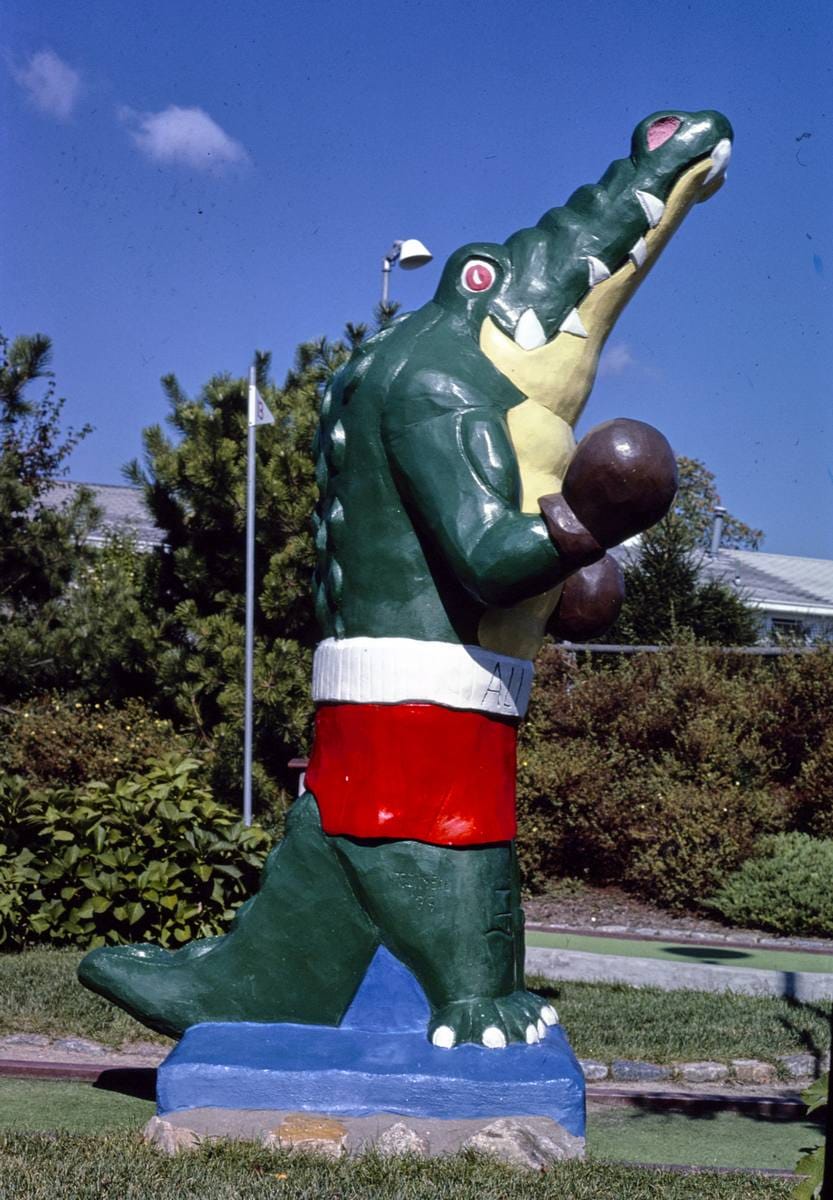 Historic Photo : 1987 Putter's Paradise mini golf at New Wave Amusement Park, West Yarmouth, Massachusetts | Margolies | Roadside America Collection | Vintage Wall Art :