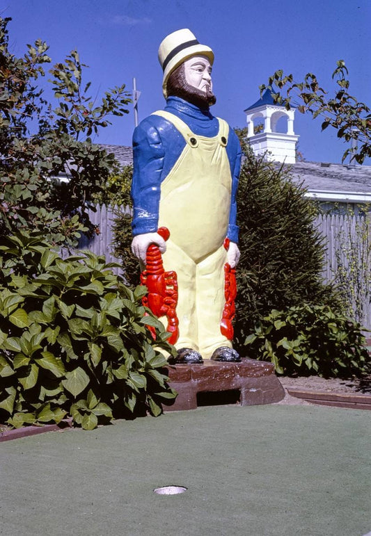 Historic Photo : 1984 Putter's Paradise mini golf, lobsterman, Route 28, West Yarmouth, Massachusetts | Margolies | Roadside America Collection | Vintage Wall Art :