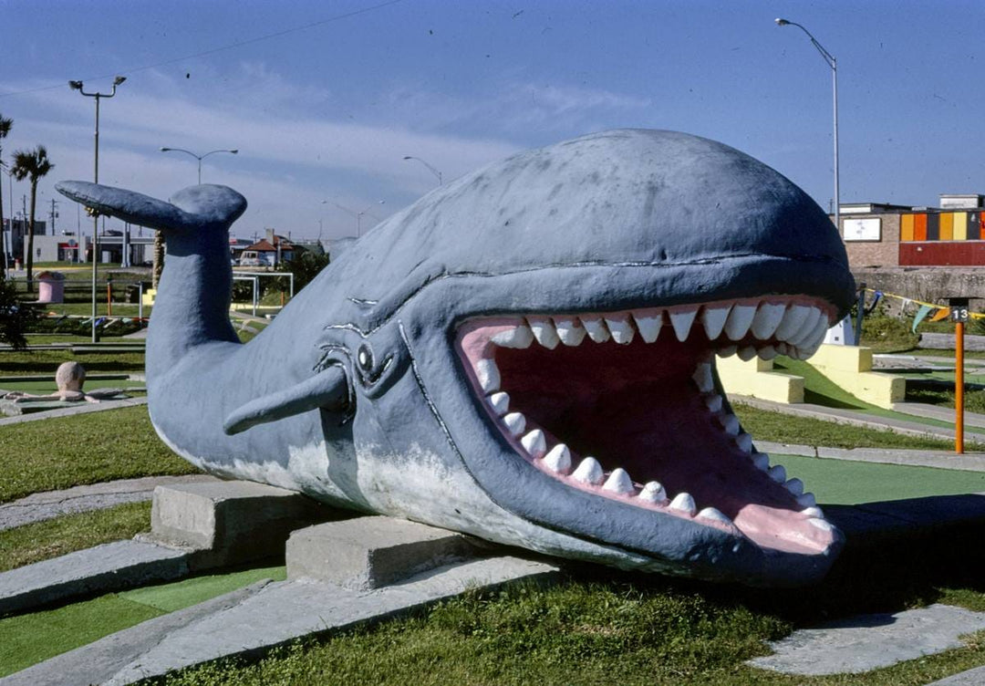 Historic Photo : 1986 Stewart Beach mini golf, whale, Galveston, Texas | Margolies | Roadside America Collection | Vintage Wall Art :