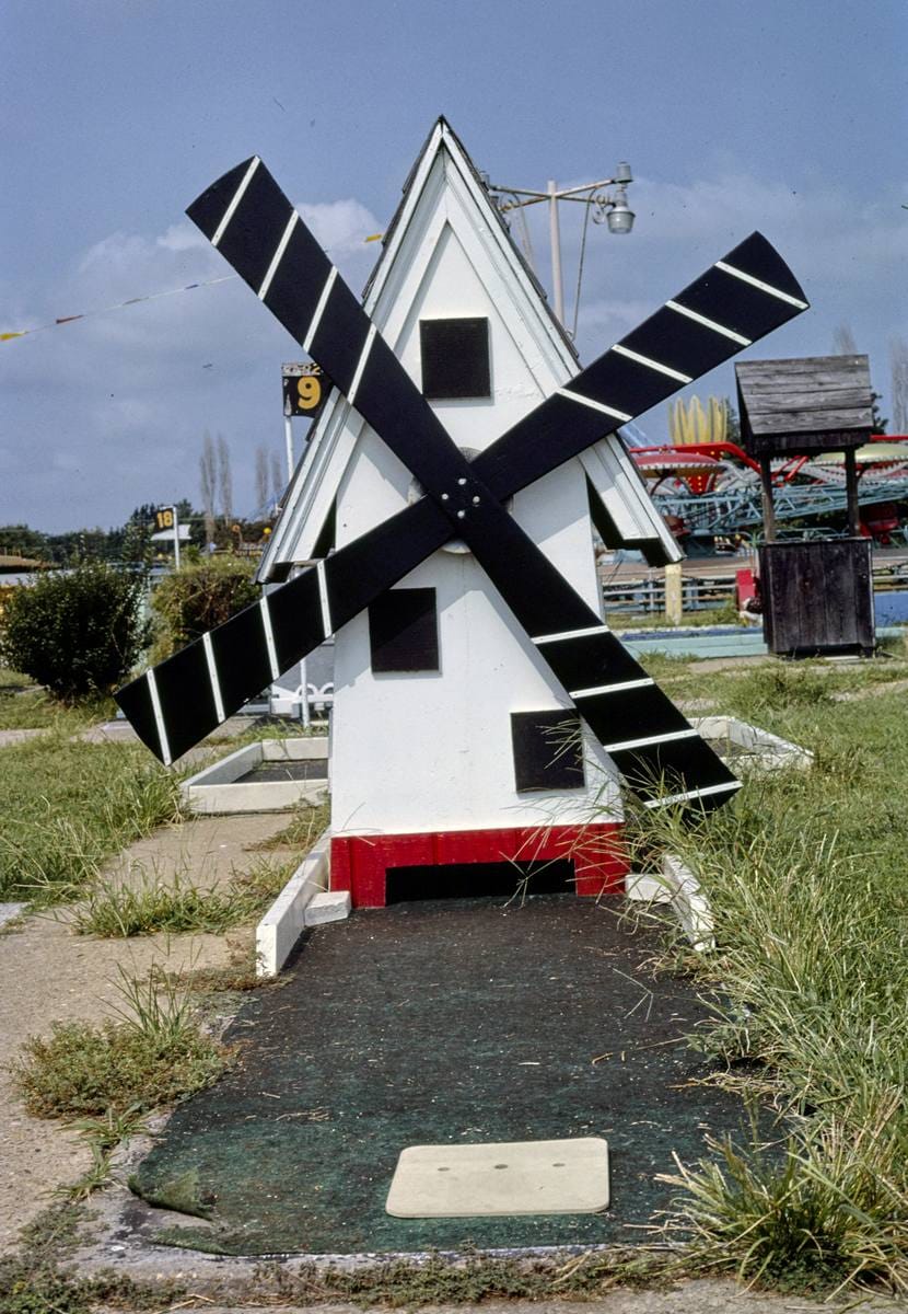 Historic Photo : 1985 Buckroe Beach mini golf, windmill, Hampton, Virginia | Margolies | Roadside America Collection | Vintage Wall Art :