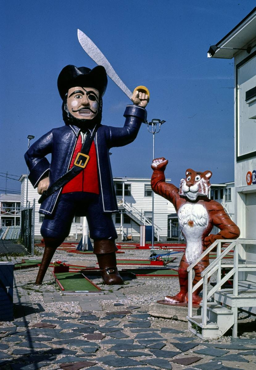 Historic Photo : 1984 Go-Go mini golf, Route 1A, pirate, Hampton Beach, New Hampshire | Margolies | Roadside America Collection | Vintage Wall Art :