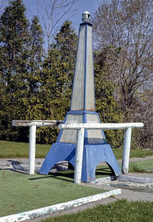 Historic Photo : 1986 Harper-Metro mini golf, Eiffel Tower, Mount Clemens, Michigan | Margolies | Roadside America Collection | Vintage Wall Art :