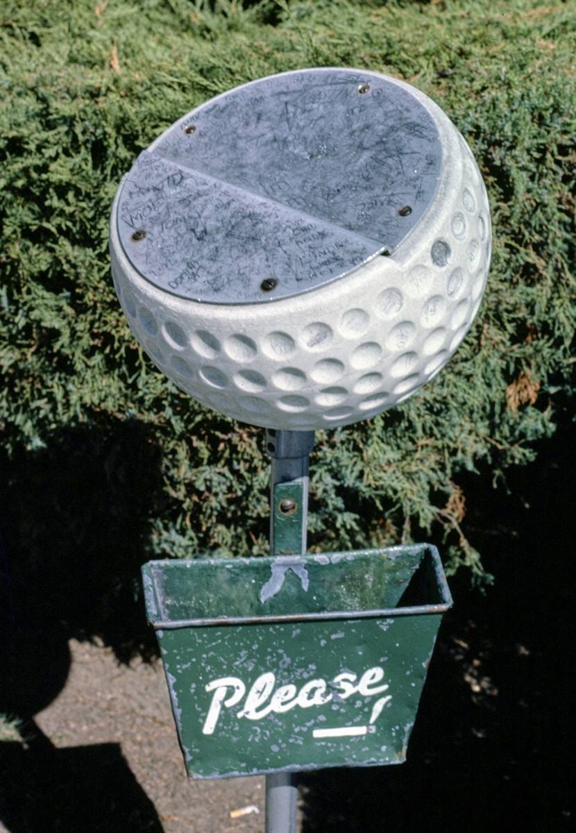 Historic Photo : 1984 Route 1 mini golf, trash can, Saugus, Massachusetts | Margolies | Roadside America Collection | Vintage Wall Art :
