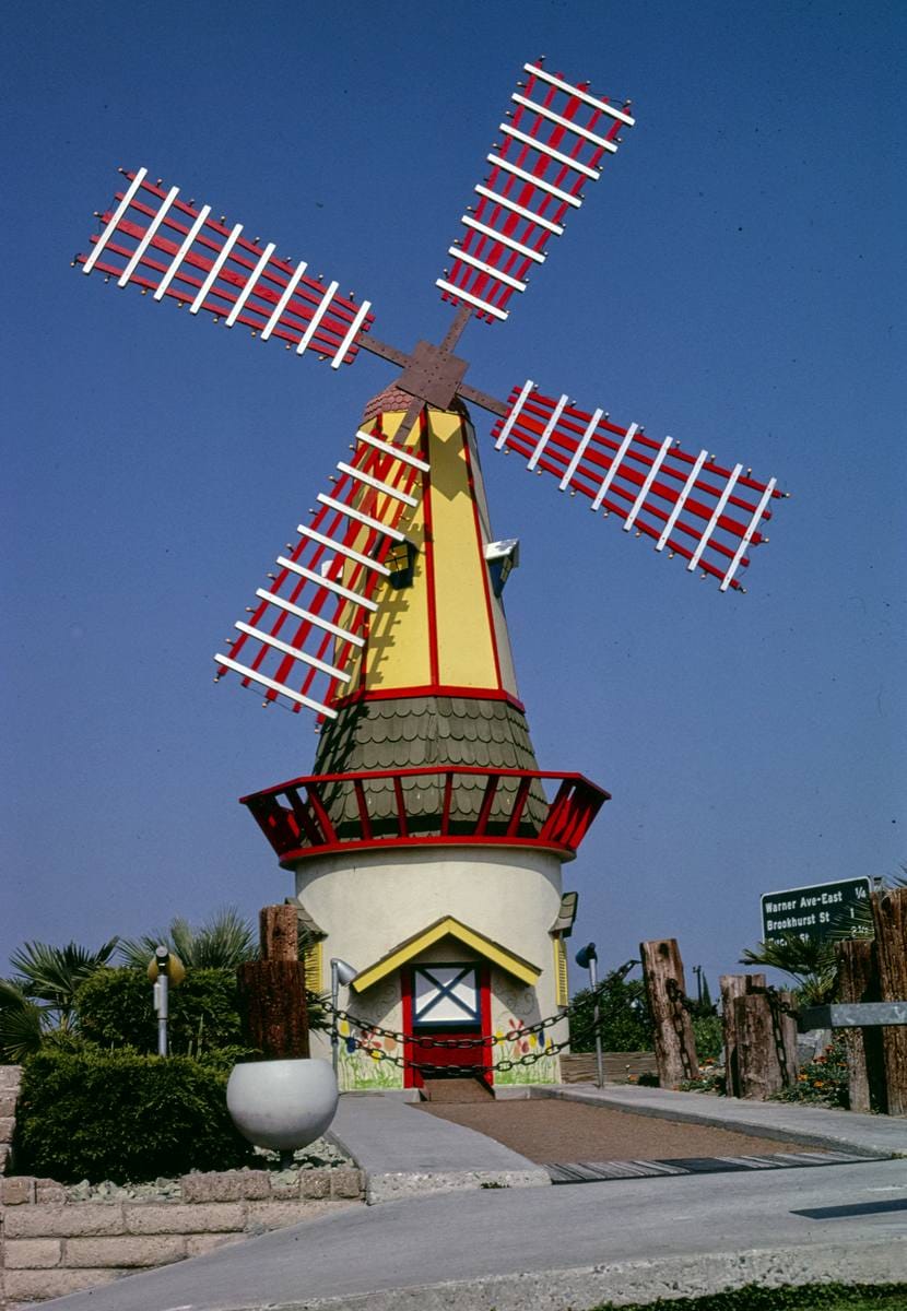 Historic Photo : 1981 Fountain Valley mini golf, windmill, Fountain Valley, California | Margolies | Roadside America Collection | Vintage Wall Art :