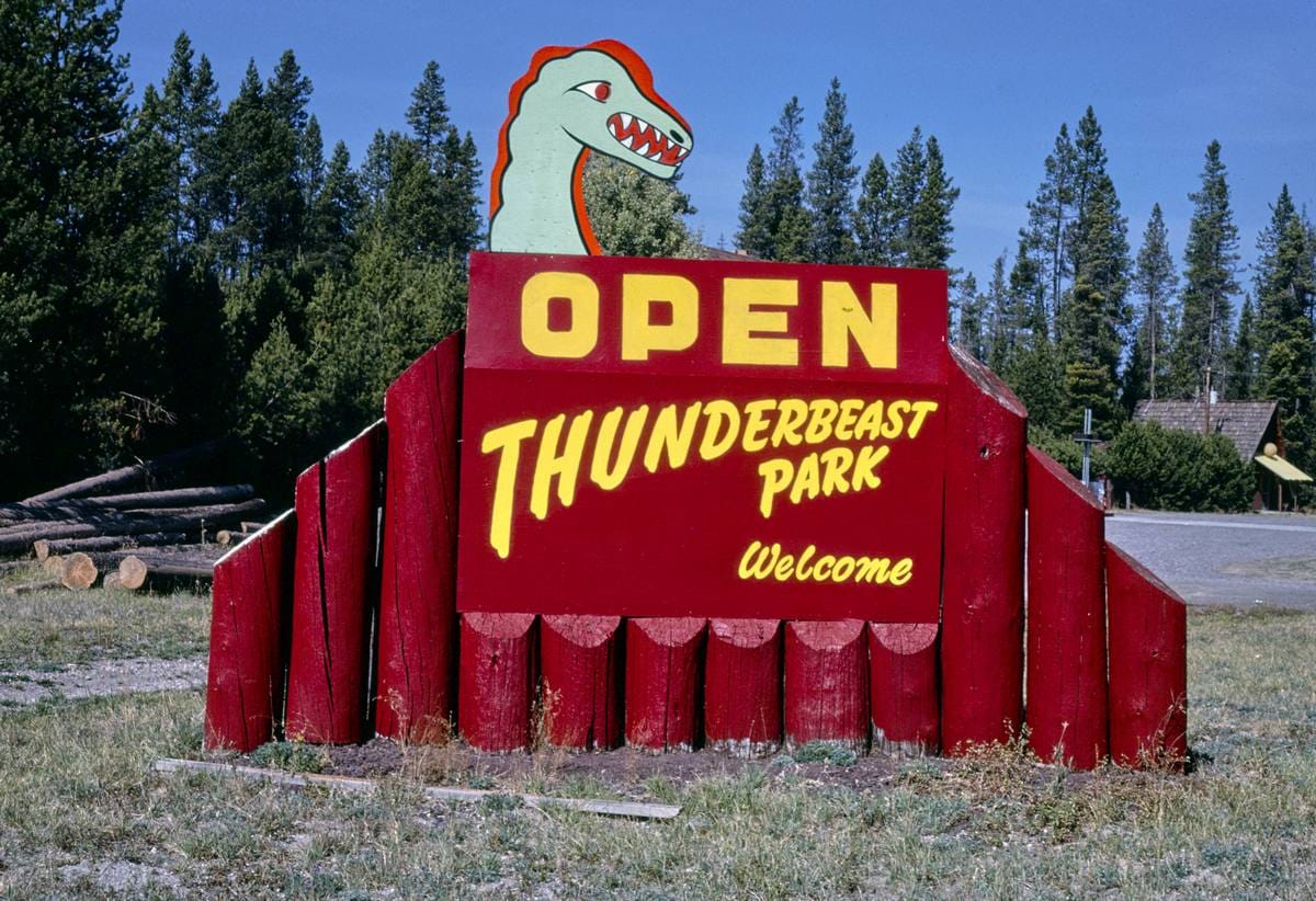 Historic Photo : 1987 Thunderbeast Park, Route 97, Chiloquin, Oregon | Margolies | Roadside America Collection | Vintage Wall Art :